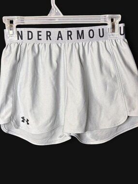 365-Under Armour Gray Play Up Athletic Shorts Size...